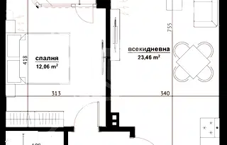Двустаен апартамент в Хоризонт, Бургас с площ 64 кв.м.