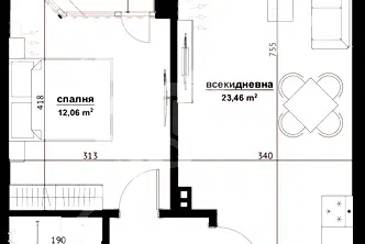 Двустаен апартамент в Хоризонт, Бургас с площ 64 кв.м.