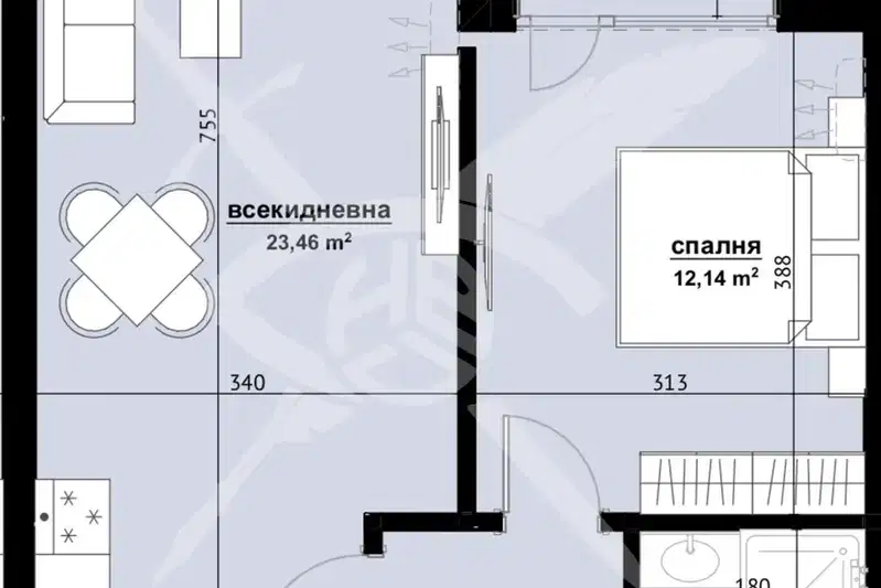2-bedroom apartment in Burgas, Horizont