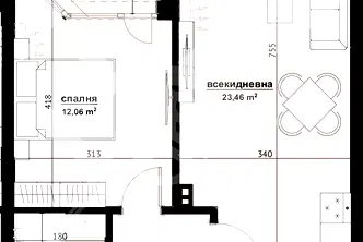 Двустаен апартамент в Хоризонт, Бургас с площ 64 кв.м.