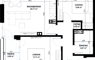 Тристаен апартамент в Бургас, Хоризонт, ново строителство