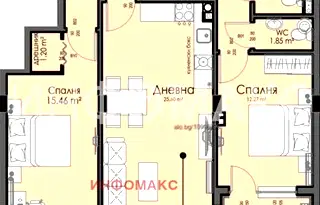 Тристаен апартамент с тераса в Хоризонт, Бургас