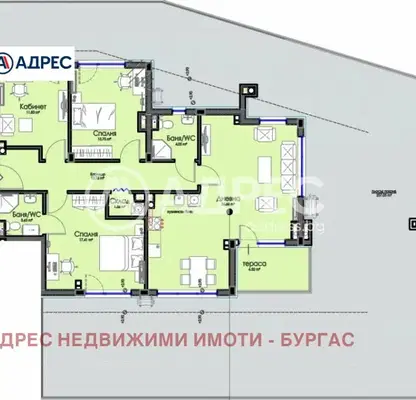 Снимка 3 — Многостаен апартамент с 3 спални в кв. Хоризонт, Бургас, с тераса
