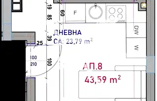Двустаен апартамент с тераса в Крайморие, Бургас