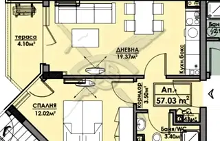 Двустаен апартамент с тераса в Мадика, Бургас