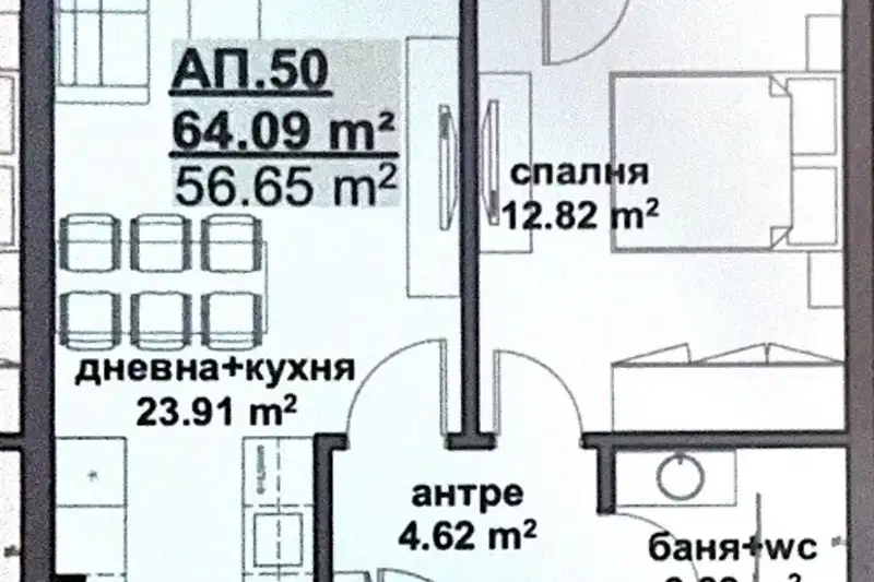 Двустаен апартамент с източно изложение в Мадика, Бургас