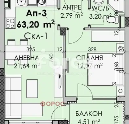 Снимка 2 — Двустаен апартамент с тераса в Мадика, Бургас