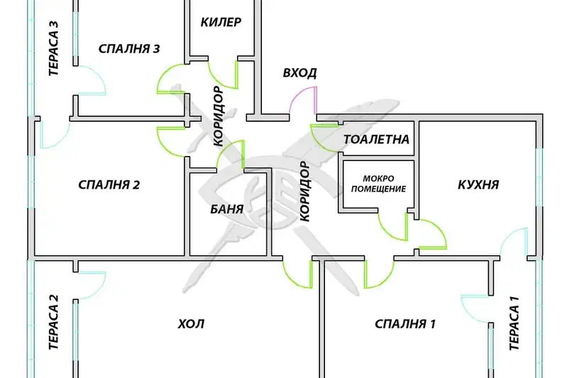 4-стаен апартамент с три тераси в Меден рудник, Бургас