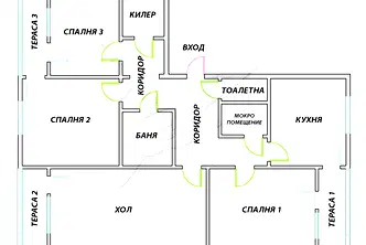 4-стаен апартамент с три тераси в Меден рудник, Бургас