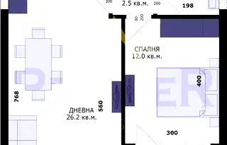Двустаен апартамент в Кайсиева ина