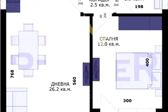 Двустаен апартамент в Кайсиева ина