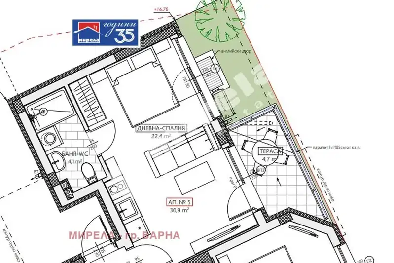 1-bedroom apartment in Oblast Burgas, Obzor