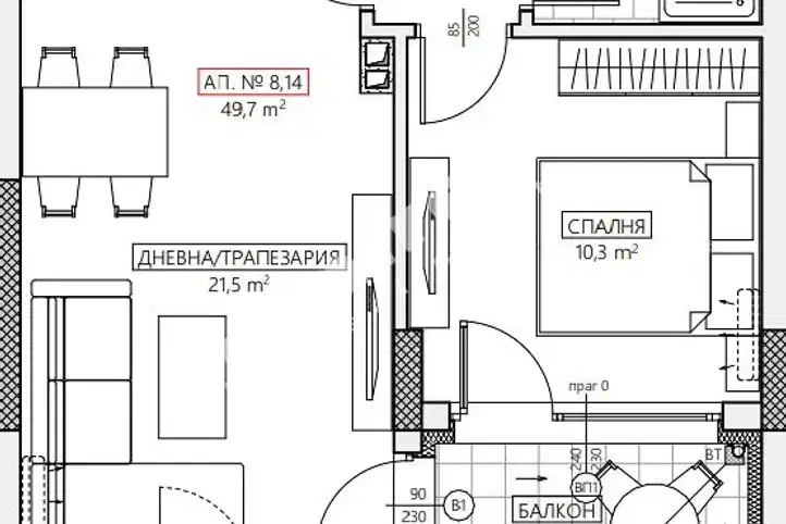 2-bedroom apartment in Oblast Burgas, Obzor
