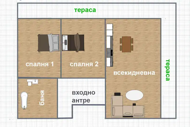 3-bedroom apartment in Pleven, Idealen Centyr