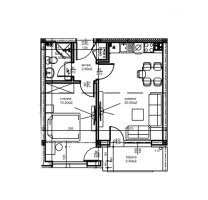 Снимка 2 — Апартамент 2 стаи в Беломорски, Пловдив с тераса