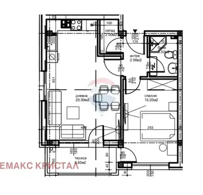 Снимка 2 — Двустаен апартамент с тераса в Беломорски, Пловдив