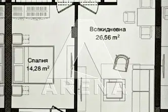 Двустаен апартамент с панорамна тераса в Гагарин, Пловдив