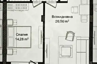 Двустаен апартамент на 14-ти етаж в квартал Гагарин, Пловдив