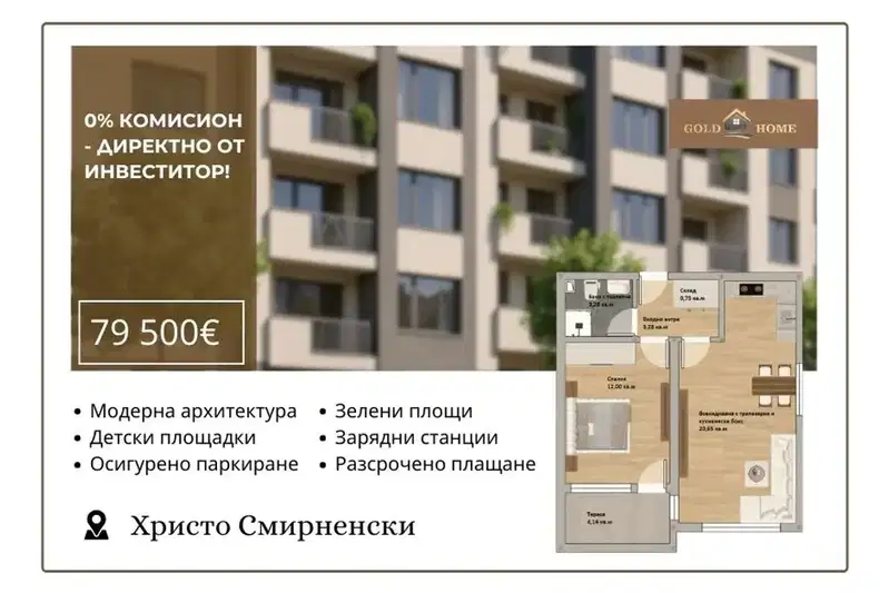 Двустаен апартамент в Пловдив, Христо Смирненски