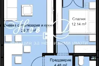 Двустаен апартамент в Христо Смирненски с балкон