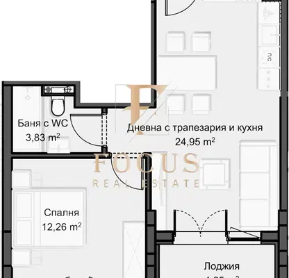 Снимка 2 — Двустаен апартамент с тераса в Христо Смирненски, Пловдив