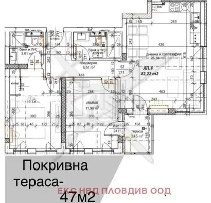 Снимка 2 — Тристаен апартамент в Христо Смирненски, Пловдив с тераса