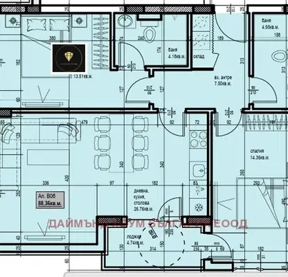 Снимка 2 — Тристаен апартамент с тераса в Христо Смирненски, Пловдив