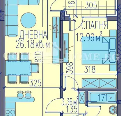 Снимка 2 — Двустаен апартамент в Пловдив, Каменица 2