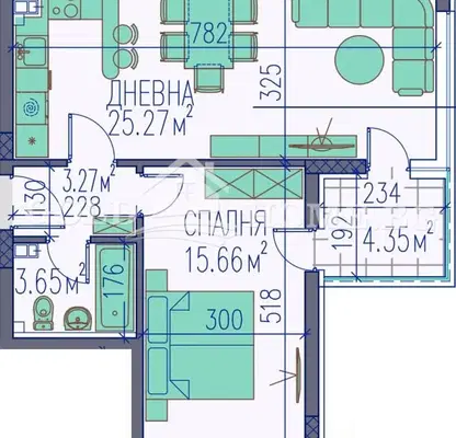 Снимка 3 — Двустаен апартамент в Пловдив, Каменица 2