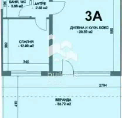Снимка 3 — Двустаен апартамент в Пловдив, Коматево