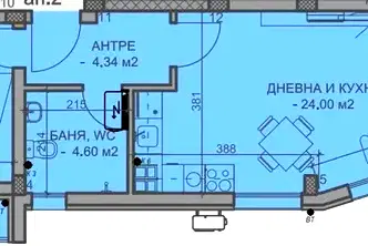 Двустаен апартамент с паркомясто в Коматево, Пловдив