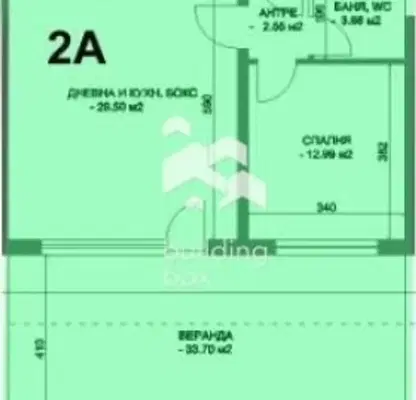 Снимка 2 — Двустаен апартамент в Пловдив, Коматево