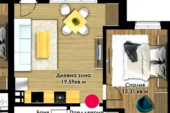 Двустаен апартамент с тераса в Пловдив, Коматевско шосе
