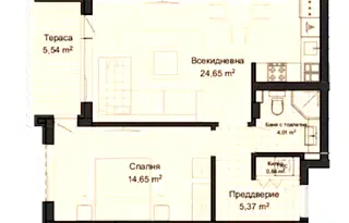 2-стаен апартамент с тераса в Кършияка, Пловдив