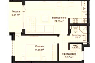 2-стаен апартамент с тераса в Кършияка, Пловдив
