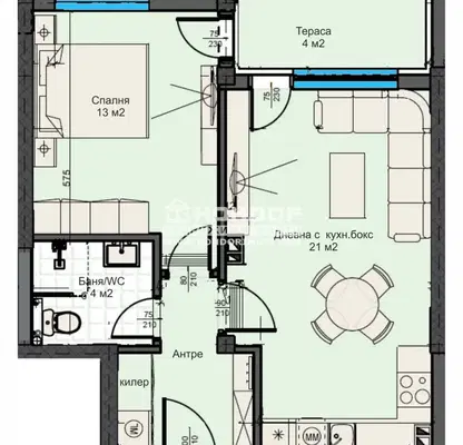 Photo 5 — Two-room apartment in Karsiyaka with terrace in new complex