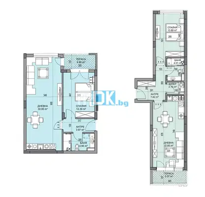 Снимка 3 — Двустаен апартамент с тераса в Кършияка, Пловдив