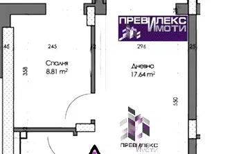 Двустаен апартамент в Кършияка с тераса и асансьор