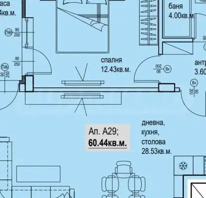 Снимка 2 — Двустаен апартамент в Кършияка с асансьор и западно изложение