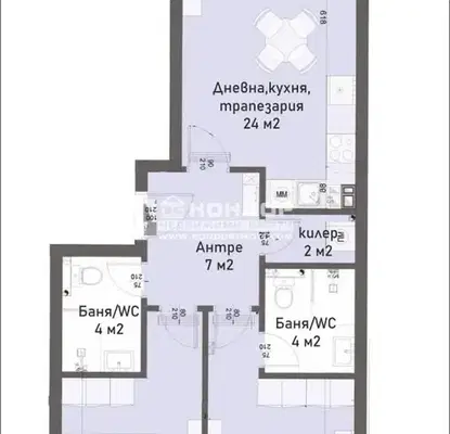 Снимка 2 — Тристаен апартамент с две тераси в Кършияка, Пловдив