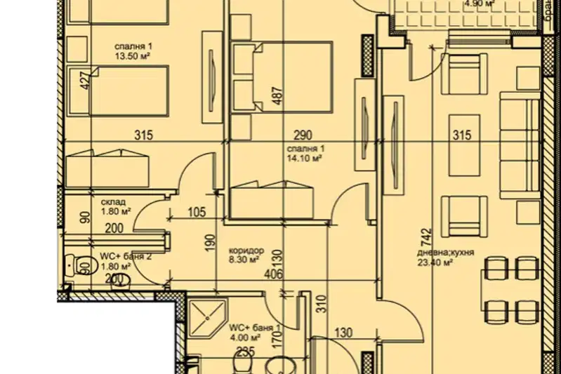 3-bedroom apartment in Plovdiv, Kyrshiyaka
