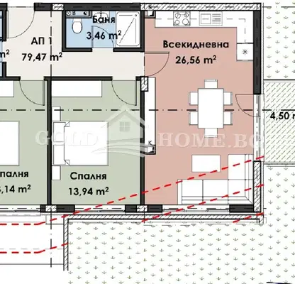 Photo 2 — 3-room apartment in Karshiyaka with yard and parking