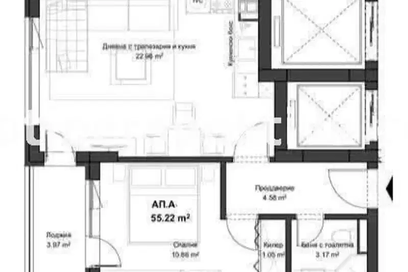 2-bedroom apartment in Plovdiv, Kyuchuk Parij