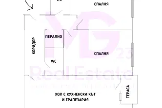 Тристаен апартамент с тераса в Кючук Париж, Пловдив