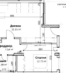 Двустаен апартамент с веранда и двор в Остромила, Пловдив