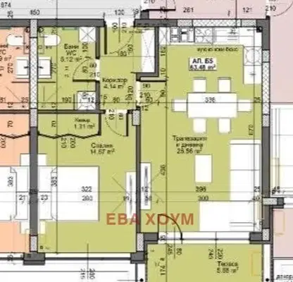 Снимка 4 — Двустаен апартамент в Остромила, Пловдив с площ 71 кв.м