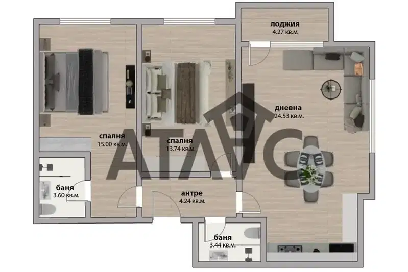 3-bedroom apartment in Plovdiv, Ostromila