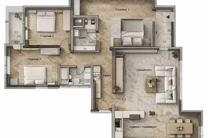 4-bedroom apartment in Plovdiv, Ostromila
