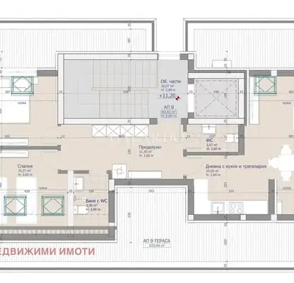 Снимка 2 — Просторен 3-стаен пентхаус с голяма тераса в Прослав, Пловдив
