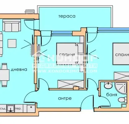 Снимка 3 — Тристайен апартамент с тераса в нова сграда в Съдийски, Пловдив